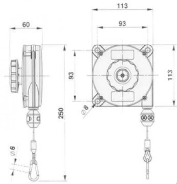 ELMAG 1-2 kg / 1,6m AL Federzug-Balancer EPS 631